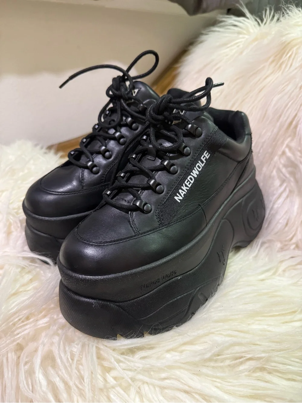 Naked Wolfe Black Platform Sneakers Like new